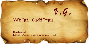 Vági György névjegykártya